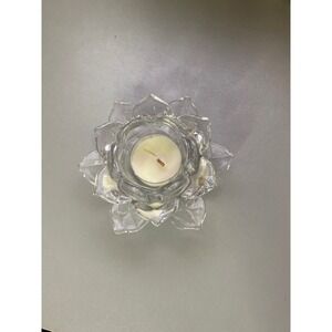 Clear Glass Lotus Flower Tealight Holder Candle Holder Wedding Table Decor
